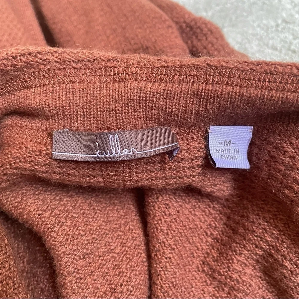 Cullen 100% Cashmere Brown Lace Up Hooded Sweater Size Medium